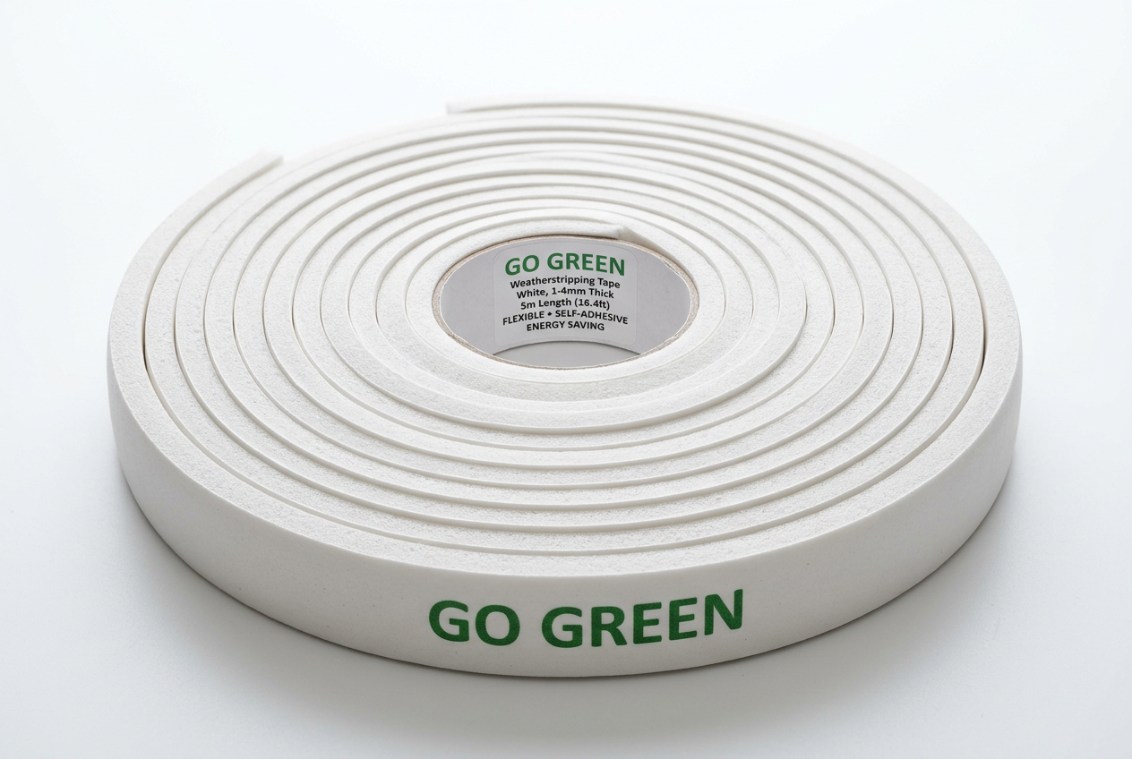 Go Green Witte Tochtband 1-4 mm dik, 5m lang